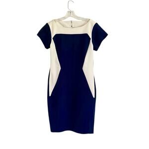 NWT Rachel Roy Navy Color Block Cut Out Sheath Dress Sz 10  Office Cocktail